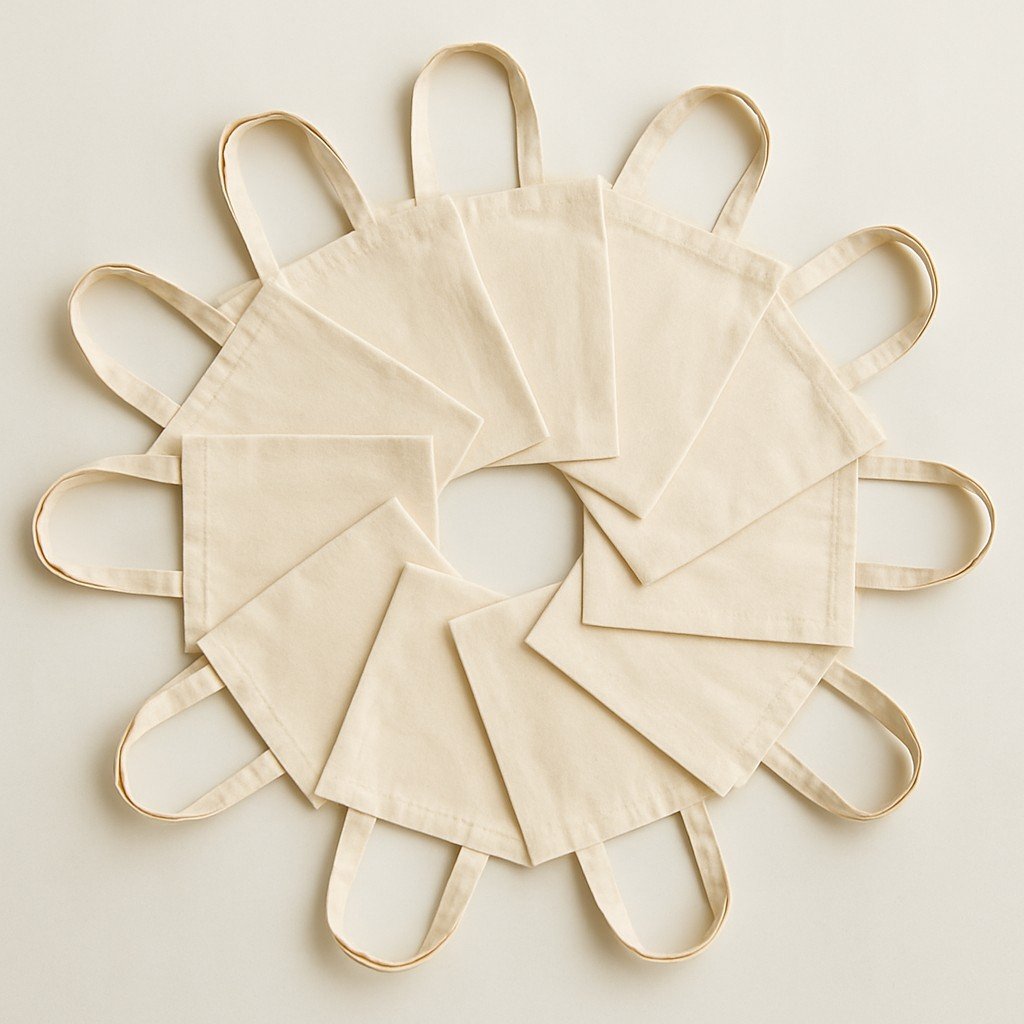 Set 10 Sacose Bumbac Natur, Manere Lungi